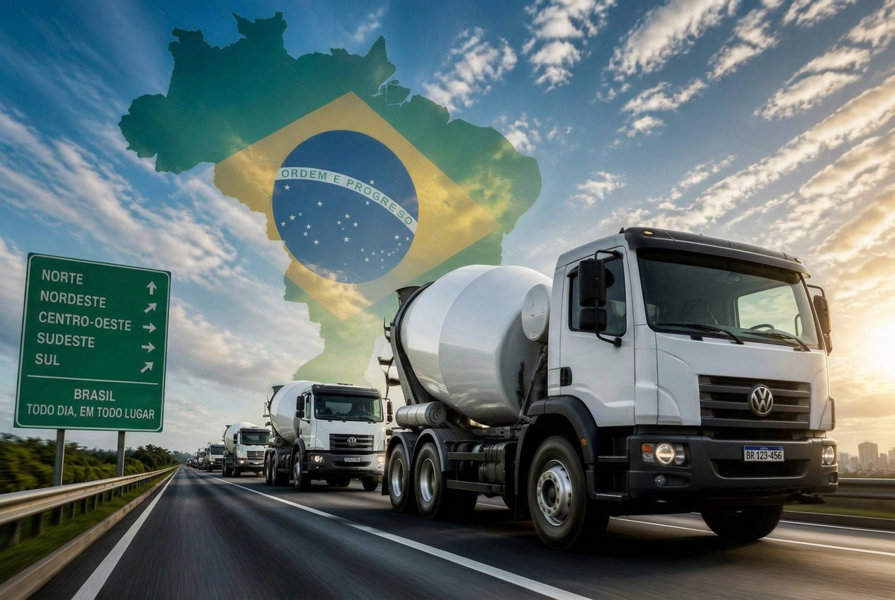 Frota de caminhões betoneira atendendo todo o Brasil